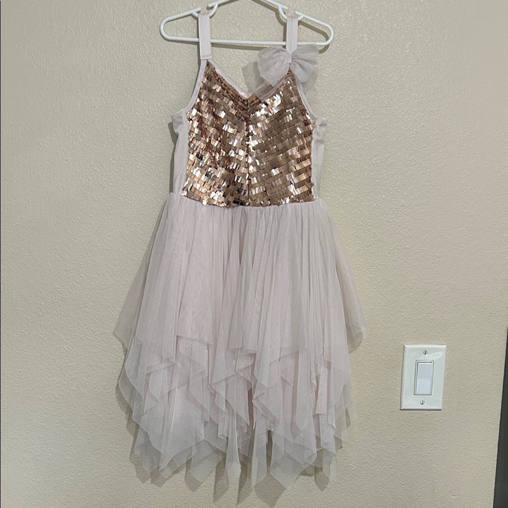 Girls Zenzi Sparkling Pink Sequin Kids Costume Dress